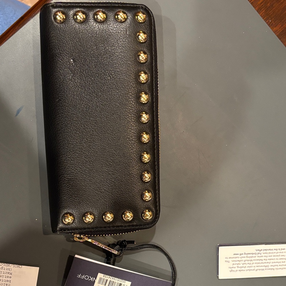 Black Wallet with Gold Studs